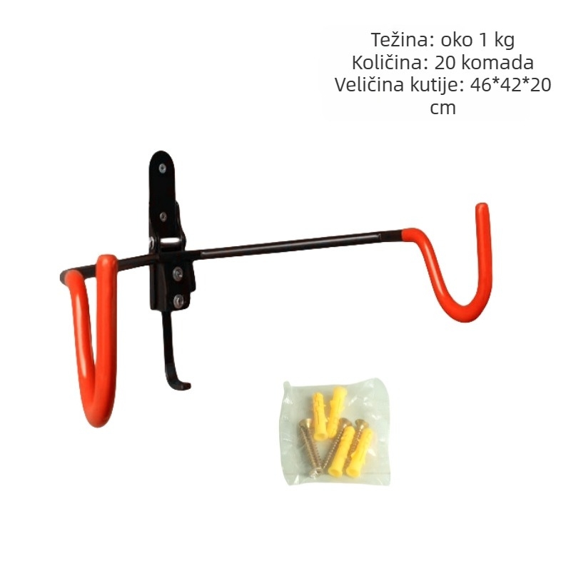 Zidni držač za bicikle za brdske bicikle, fiksni zid s dvostrukom kukom, unutarnji nosač za parkiranje cestovnih bicikala