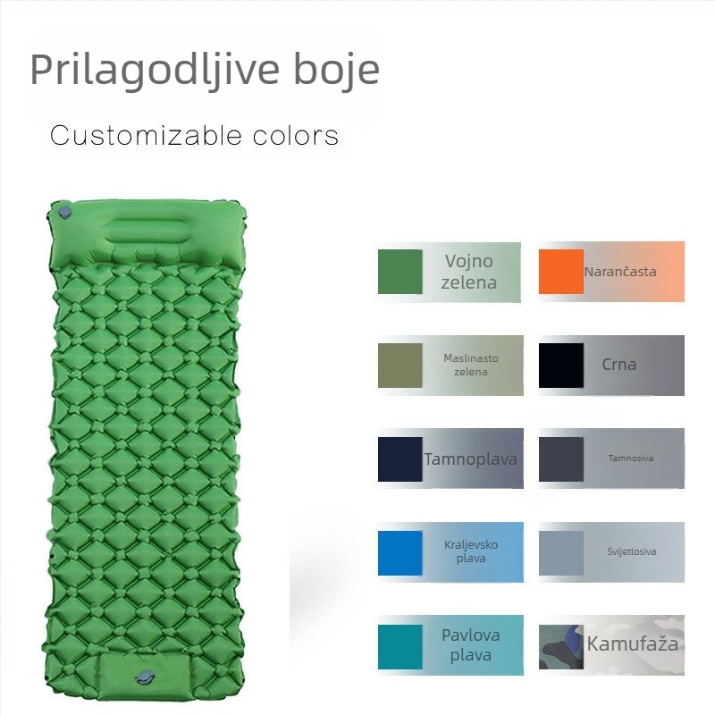 Tvornička prostirka za napuhavanje, vanjski automatski krevet na napuhavanje, kampiranje, kampiranje za stopala, prostirka za spavanje, otporna na vlagu, šator za prostirku