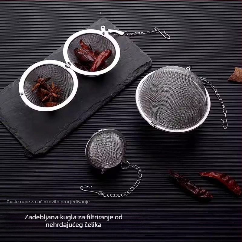 04 kuglica za začin od nehrđajućeg čelika, kuglica za začin, kućanski filter za kuhanje čaja, mreža za varivo, kavez za začin, kutija za kuhinju, velika