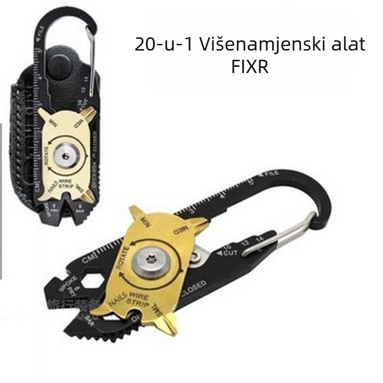 20-u-1 višenamjenski kombinirani alat s kotačem, ključem od nehrđajućeg čelika, odvijačem, EDC prijenosnim gadgetom za vanjsku upotrebu