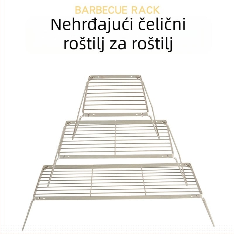 Praktični sklopivi roštilj, višenamjenski stalak za kuhanje od nehrđajućeg čelika, držač za štednjak, mrežasti stalak za roštilj, stalak za kampiranje