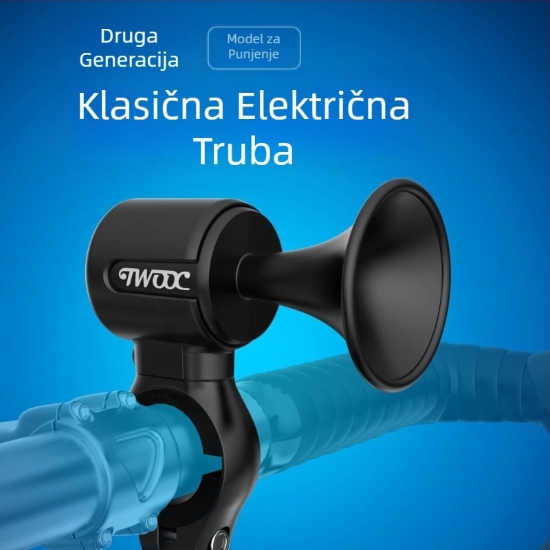Twooc nova električna truba za bicikl, punjiva super velika zvučna truba, skriveno električno zvono za električna vozila i motocikle