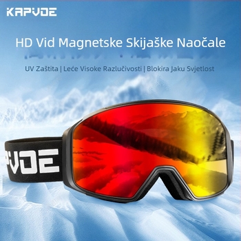 KAPVOE nove skijaške naočale, anti-ultraljubičaste magnetske, anti-fog HD, veliko vidno polje, vanjske snježne naočale za muškarce i žene
