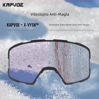 KAPVOE nove skijaške naočale, anti-ultraljubičaste magnetske, anti-fog HD, veliko vidno polje, vanjske snježne naočale za muškarce i žene
