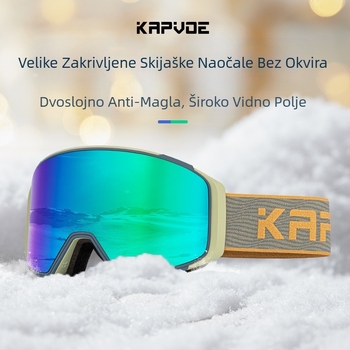 KAPVOE nove skijaške naočale, anti-ultraljubičaste magnetske, anti-fog HD, veliko vidno polje, vanjske snježne naočale za muškarce i žene