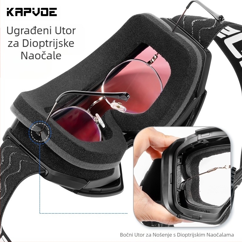 KAPVOE nove skijaške naočale, anti-ultraljubičaste magnetske, anti-fog HD, veliko vidno polje, vanjske snježne naočale za muškarce i žene