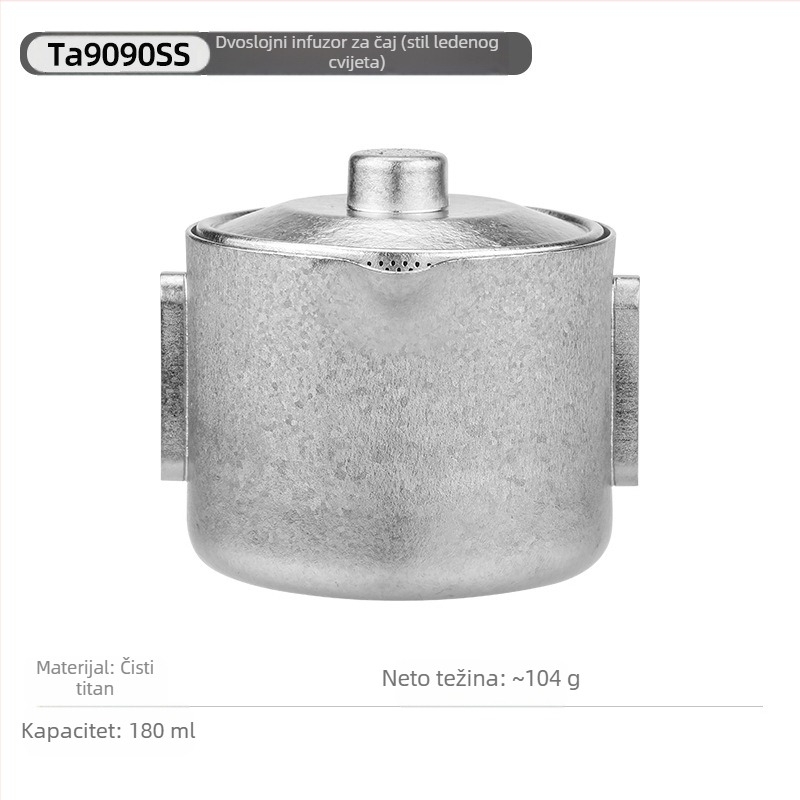 Vanjski aparat za čaj od čistog titana, dvostruka titanska ekspresna šalica, set za kampiranje i putovanje, prijenosni i lagani čajnik za kung fu čaj