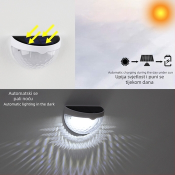 Amazon solarno svjetlo LED zidno svjetlo polukružno vrtno atmosfersko svjetlo svjetlo za ogradu bazena solarno vrtno svjetlo