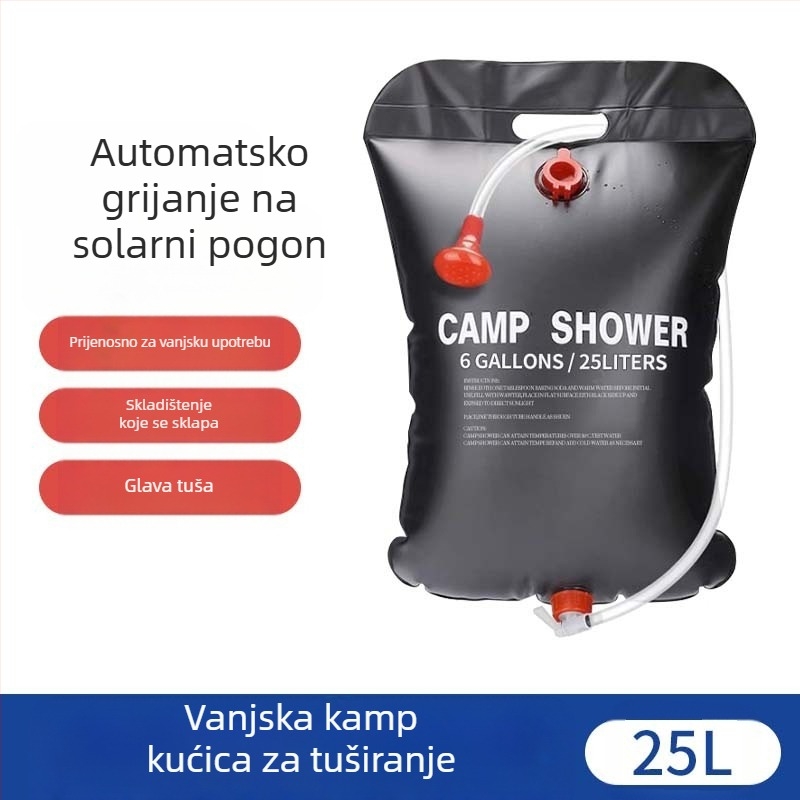 Vanjska solarna vreća za vodu, prijenosna vreća za toplu vodu za kampiranje, putna vreća za kampiranje velikog kapaciteta, sklopiva vreća za pohranu vode