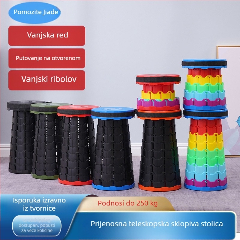 Vanjska uvlačiva stolica, sklopiva stolica, prijenosna, putna, podesiva, kućna uvlačiva stolica, noćna tržnica, dizalica