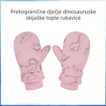 Prekogranične nove dječje rukavice s flis podstavom, zadebljane dječakove rukavice, zimske djevojčice, vodootporne dječje skijaške rukavice
