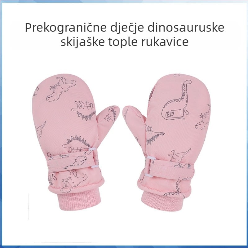 Prekogranične nove dječje rukavice s flis podstavom, zadebljane dječakove rukavice, zimske djevojčice, vodootporne dječje skijaške rukavice