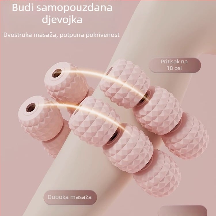 18-kotačna stezaljka za prstenove s artefaktima za noge, valjak za masažu nogu, valjak za buzdovan, istezanje mišića, opuštajuća masaža