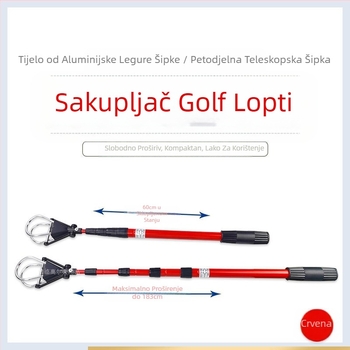 Berač loptica za golf, berač loptica s pet dijelova, uvlačivi berač loptica od aluminijske legure, pribor za golf, 3 boje