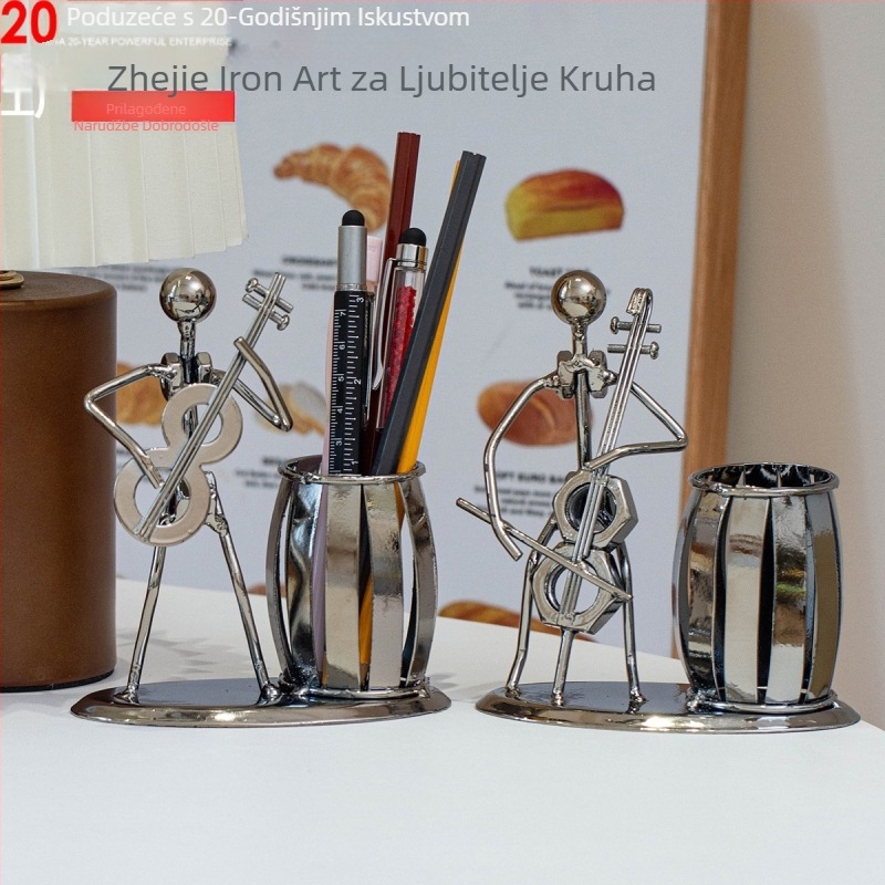 Vintage držač za olovke od kovanog željeza za glazbenike bendova, kreativni ručno rađeni ukrasi za dom, dnevni boravak, radna površina, na zalihi, veleprodaja