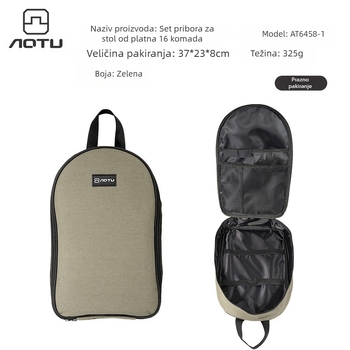 Set pribora za jelo za vanjsku upotrebu, oprema za kampiranje, prijenosna torba za pohranu, posuđe, pribor za jelo za piknik, prazna torba za kampiranje