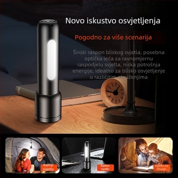 Philipsova jaka, super svijetla, teleskopska zum svjetiljka od ABS materijala s bočnim svjetlima, vanjska, dugog dometa, prijenosna