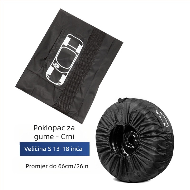 Prekogranična vruća rasprodaja, navlaka za gumu od 190T poliestera i taffete, navlaka za rezervnu gumu za automobil, torba za pohranu zimskih guma, zaštitna navlaka za kotače