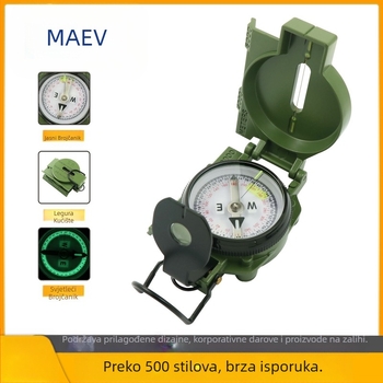 Vanjski višenamjenski kompas za kampiranje, terenski kompas, sjeverni geološki kompas, američki vojnik, borbena oprema, metalni