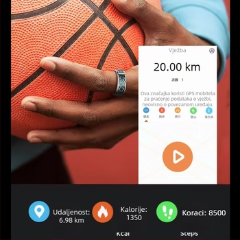 Crna tehnologija digitalnog zaslona pametni prsten za praćenje otkucaja srca u krvi kisika san zdravlje korak kretanje