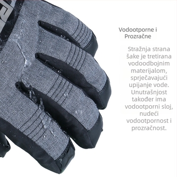 Prekogranične tople rukavice za skijanje na otvorenom, planinarenje, jahanje, fitness, vjetrootporne, vodootporne, s ekranom osjetljivim na dodir, s pet prstiju