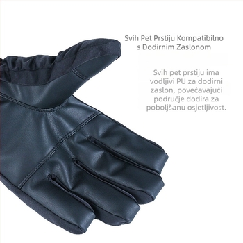 Prekogranične tople rukavice za skijanje na otvorenom, planinarenje, jahanje, fitness, vjetrootporne, vodootporne, s ekranom osjetljivim na dodir, s pet prstiju