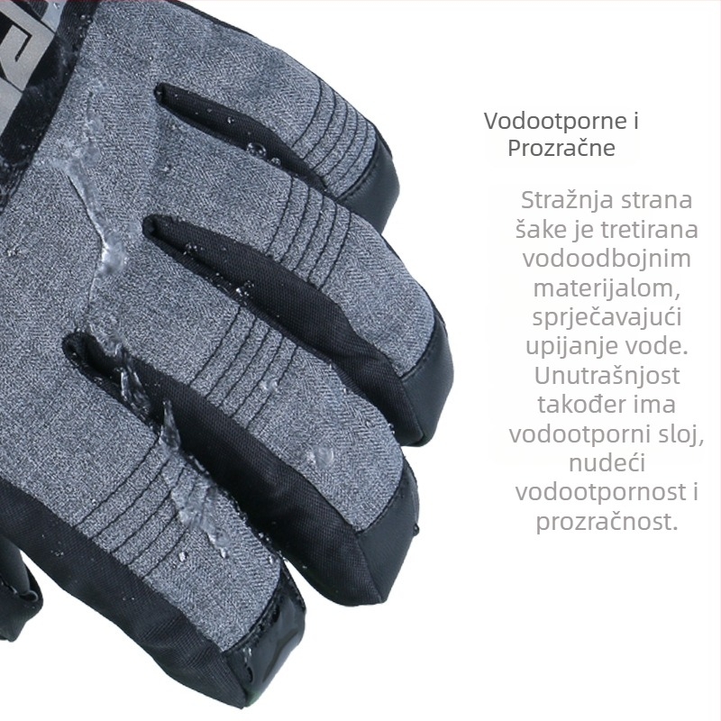 Prekogranične tople rukavice za skijanje na otvorenom, planinarenje, jahanje, fitness, vjetrootporne, vodootporne, s ekranom osjetljivim na dodir, s pet prstiju