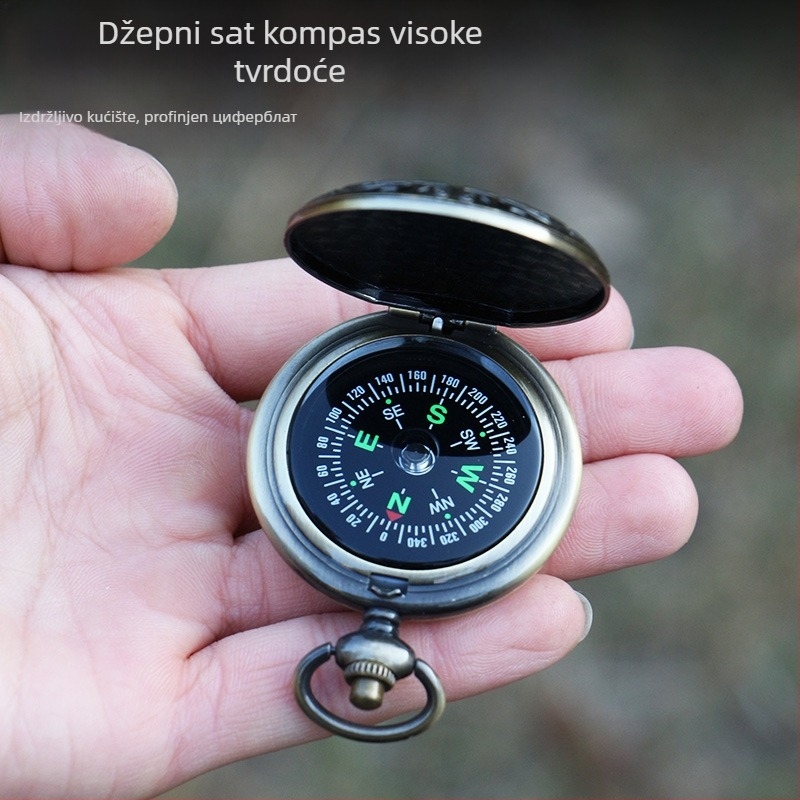 Džepni sat s kompasom za van, visokoprecizni višenamjenski studentski točan vodootporni instrument za sportski automobil s sjevernim kompasom