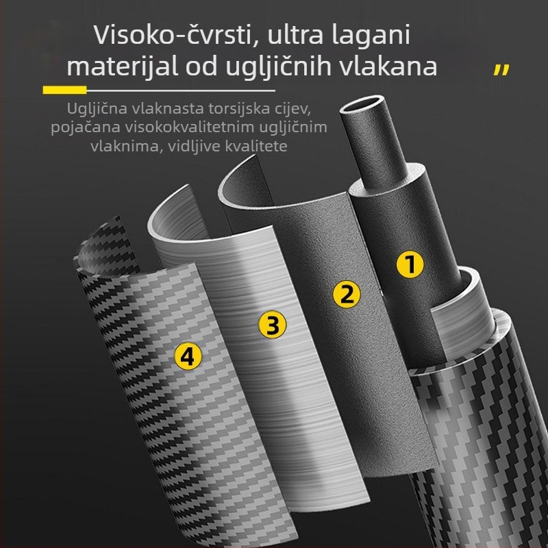 Kuangtu štap za penjanje od karbonskih vlakana, teleskopska štaka s tri dijela za muškarce i žene, oprema za planinarenje na otvorenom, ultra lagana štaka bez klizanja