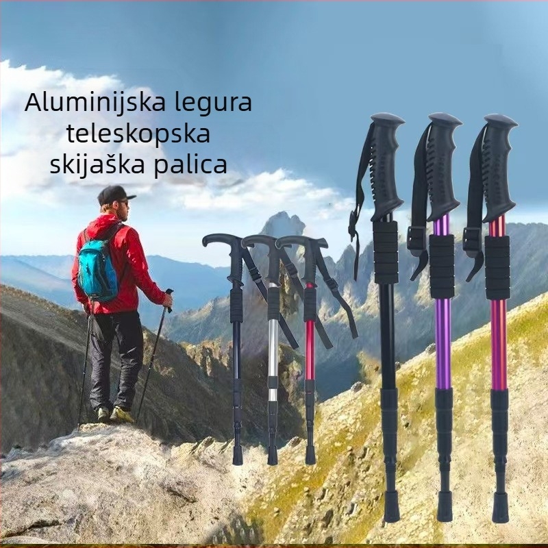 Štapovi za planinarenje na otvorenom, sklopivi štapovi za planinarenje na veliko, proizvođači štaka od aluminijske legure s uvlačenjem u tri dijela