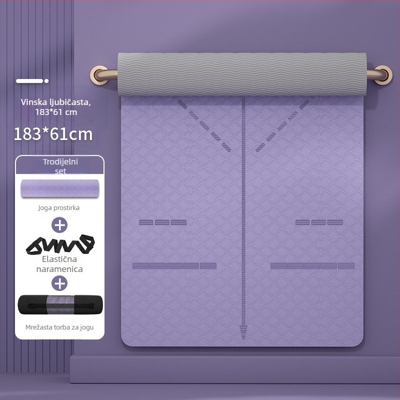 Prostirka za jogu Besplatna dostava TPE proširena 80 cm početnička neklizajuća fitness joga kućna prostirka za jogu 0,6 mm