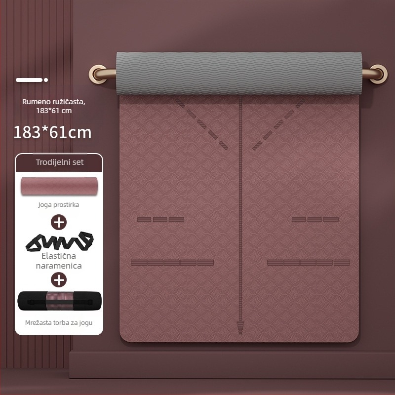 Prostirka za jogu Besplatna dostava TPE proširena 80 cm početnička neklizajuća fitness joga kućna prostirka za jogu 0,6 mm