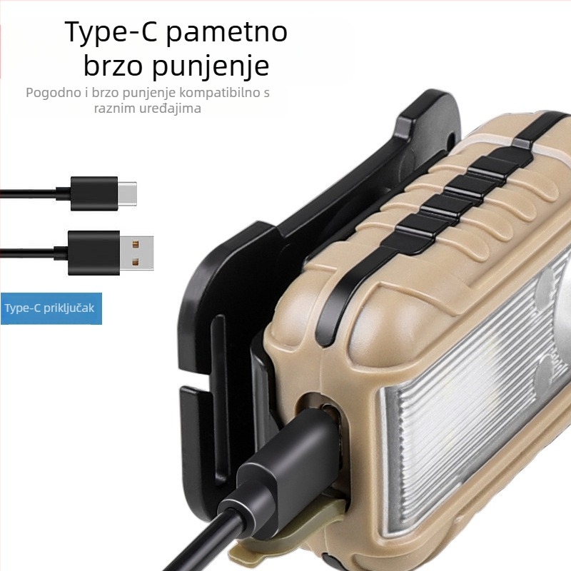 Prekogranična nova LED indukcijska naglavna lampa s dvostrukim izvorom svjetla, crvenim i bijelim izvorom svjetla, vanjska naglavna maska, noćno trčanje, ribolov, mala naglavna lampa, veleprodaja