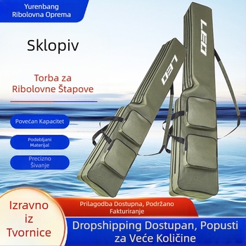 Leou dvoslojna torba za ribolovni štap u obliku noža s velikim trbuhom, europski stil, torba za ribolovnu opremu, morski ribolov, divlji ribolov, sklopiva praktična torba za morski štap