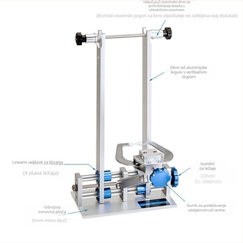 TOOPRE Stol za podešavanje prstenova za bicikl Stol za korekciju prstenova za kotač za brdski bicikl Set kotača za korekciju prstenova za okvir Alat za podešavanje prstenova za okvir