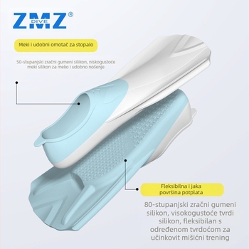 Silikonske peraje u boji, prilagođene za trening ronjenja, prsno, dječje plivanje, slobodno ronjenje