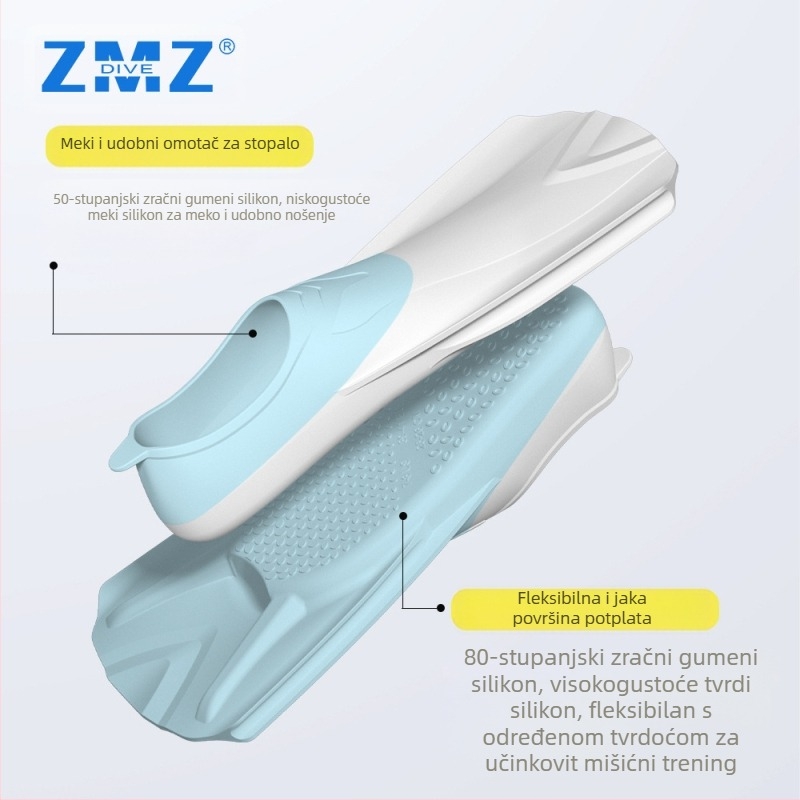 Silikonske peraje u boji, prilagođene za trening ronjenja, prsno, dječje plivanje, slobodno ronjenje