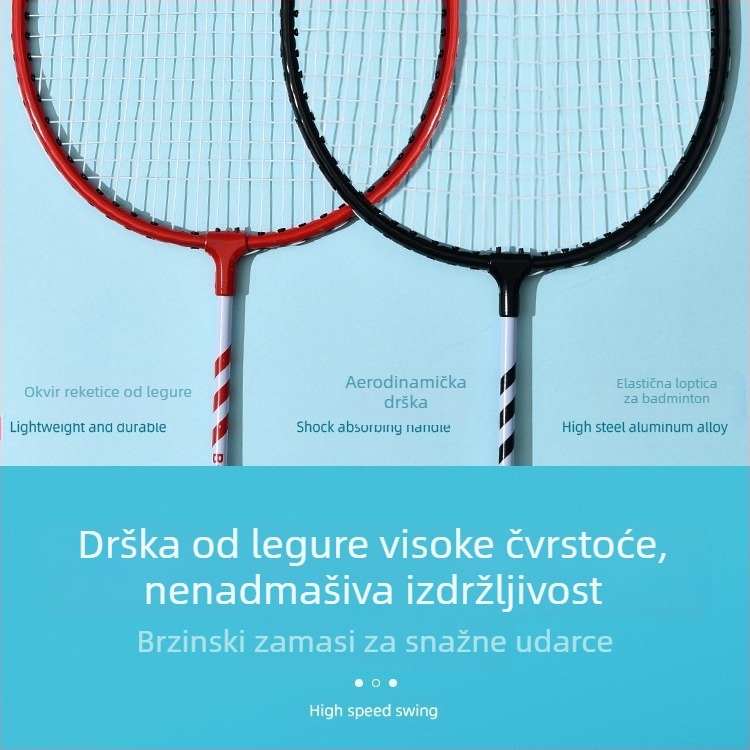 Bestcard badminton reket originalna roba veleprodaja dvostruka spužvasta ručka višebojna legura reket za odrasle studente generacije
