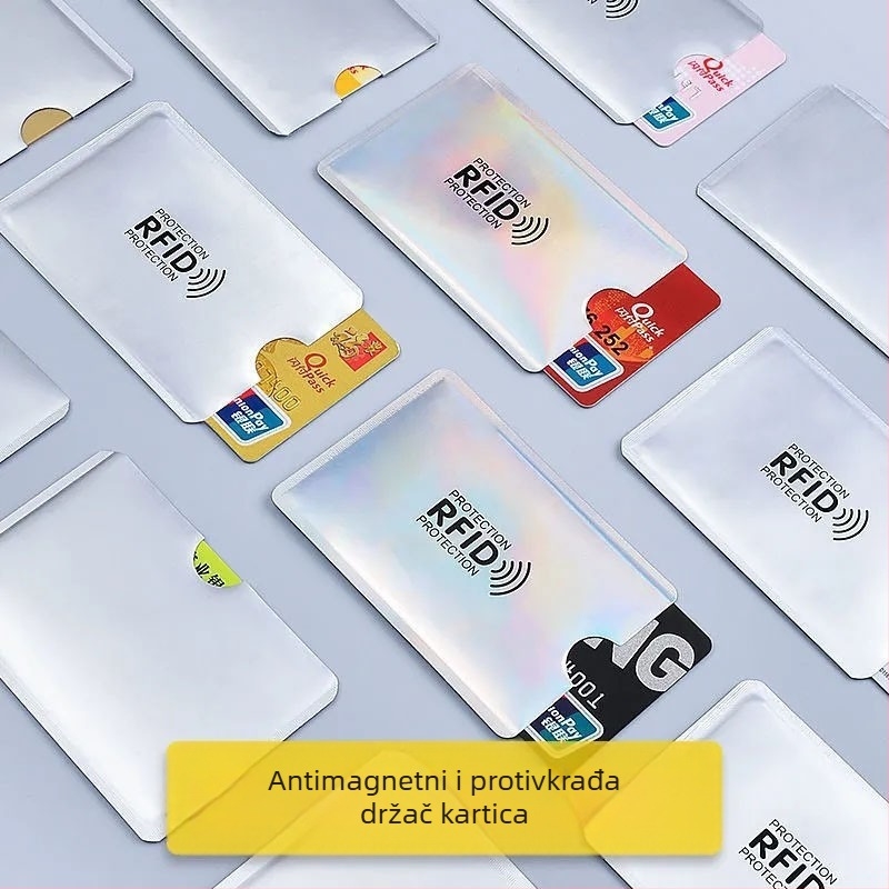 Navlaka za bankovne kartice, antimagnetska, protiv krađe, kućište s četkicom za certifikat, zaštita od čitanja, aluminijska folija, limena papirna navlaka za kartice, navlaka za osobnu iskaznicu