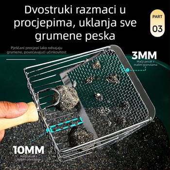 Lopata za mačji posip, lopata s finom rupom, velika metalna lopata za mačji izmet od nehrđajućeg čelika, bentonitna ruda, baza lopate za mačji posip, artefakt