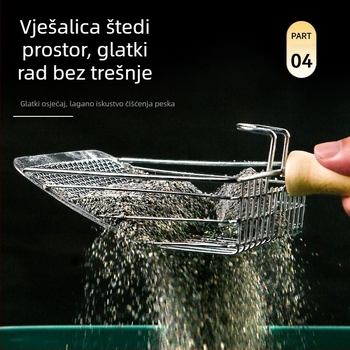 Lopata za mačji posip, lopata s finom rupom, velika metalna lopata za mačji izmet od nehrđajućeg čelika, bentonitna ruda, baza lopate za mačji posip, artefakt