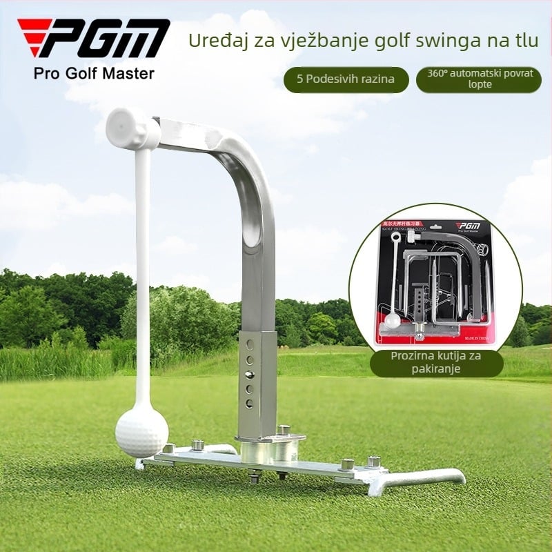 PGM Novi golfski uložak za vježbanje swingom, rotacija od 360 stupnjeva, podesiva visina, prijenosni