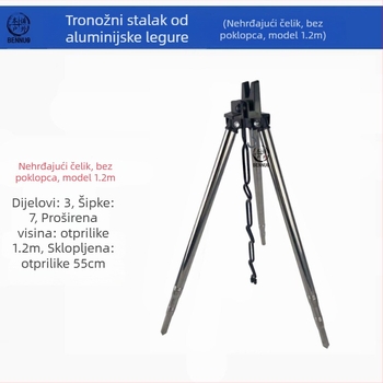 Nosač za morski štap za ribolov od aluminijske legure, umetnut u zemlju, trokutasti nosač, teleskopski štap za bacanje dugog dometa, tronožac za morski štap za vanjski ribolov