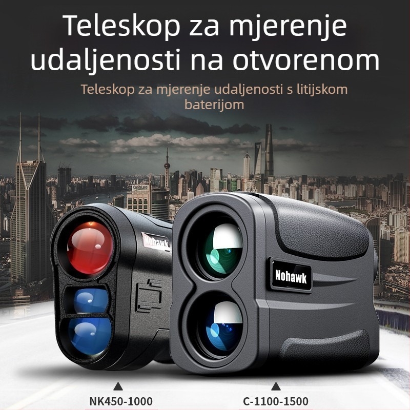Laserski daljinomjer, teleskop, visokoprecizno ručno mjerenje udaljenosti, infracrveno elektroničko ravnalo, vanjsko za golf, vanjsko za golf