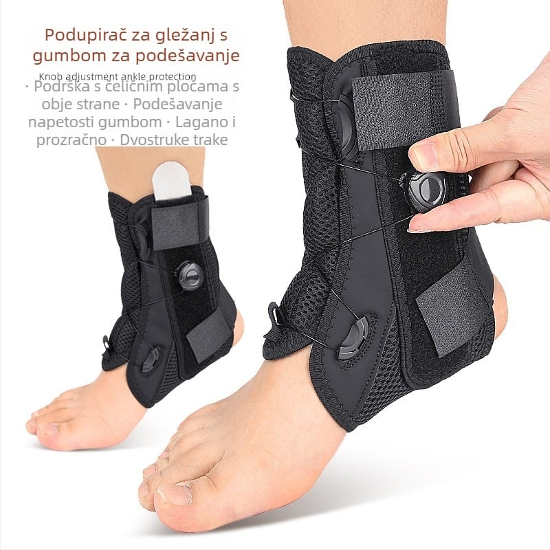 Ruka za povlačenje užeta za pričvršćivanje ortoze za gležanj, ručno podešavanje, elastična aluminijska ploča za potporu ligamenta, spori pritisak, stabilna ortoza za gležanj