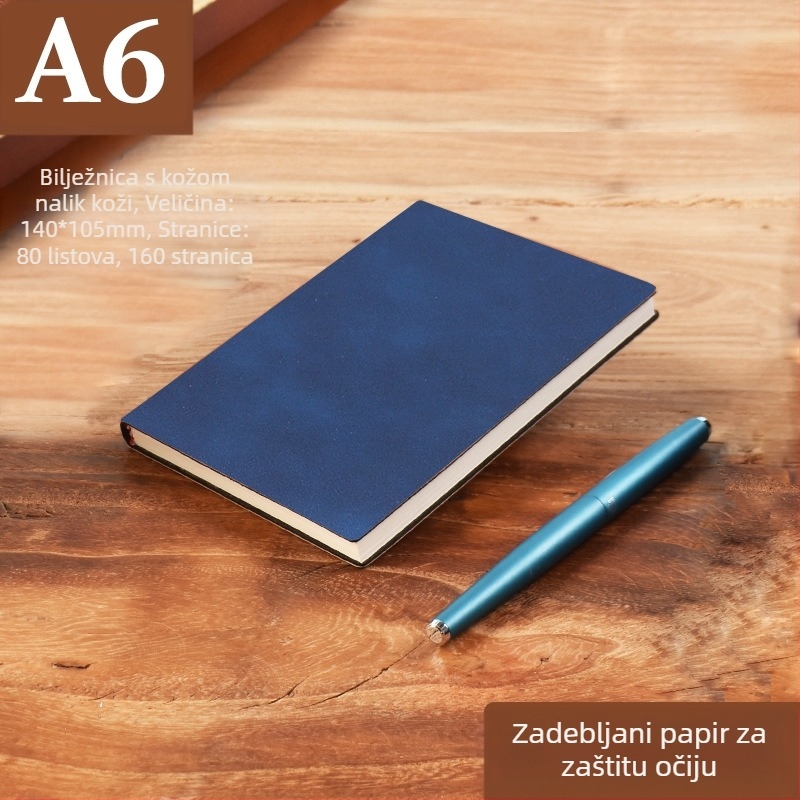 Bilježnica od debele kože s kopčom, poslovni ljudi, jednostavni studenti, 5, knjiga za evidenciju sastanaka