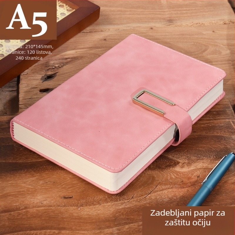 Bilježnica od debele kože s kopčom, poslovni ljudi, jednostavni studenti, 5, knjiga za evidenciju sastanaka