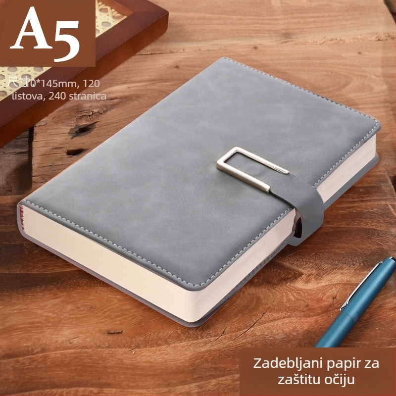 Bilježnica od debele kože s kopčom, poslovni ljudi, jednostavni studenti, 5, knjiga za evidenciju sastanaka