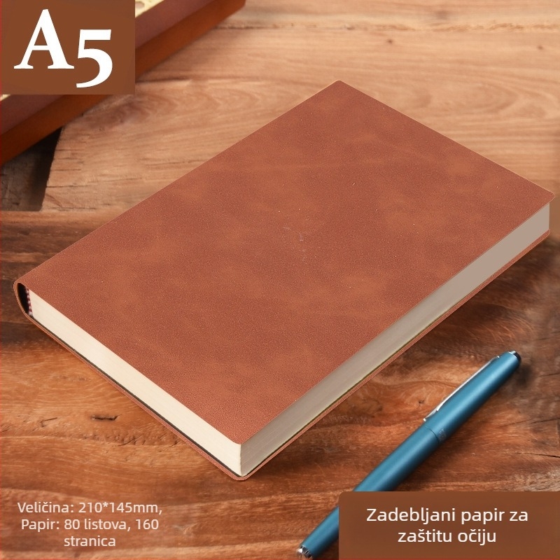 Bilježnica od debele kože s kopčom, poslovni ljudi, jednostavni studenti, 5, knjiga za evidenciju sastanaka