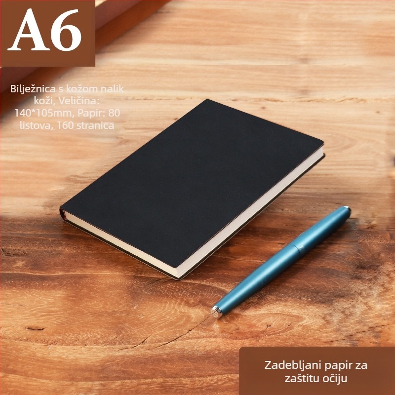 Bilježnica od debele kože s kopčom, poslovni ljudi, jednostavni studenti, 5, knjiga za evidenciju sastanaka